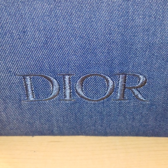 Dior Denim Cosmetic Travel Pouch Bag Case w Mini Makeup - Picture 3 of 16